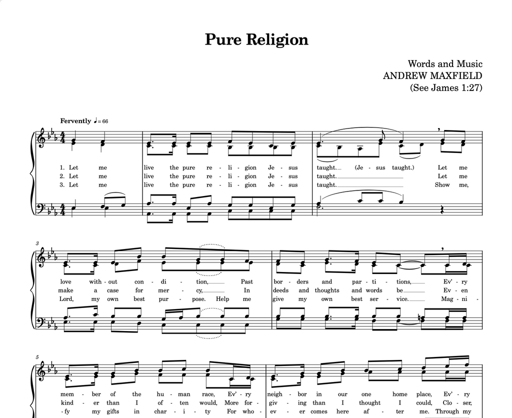 Pure Religion (SATB Hymnal)