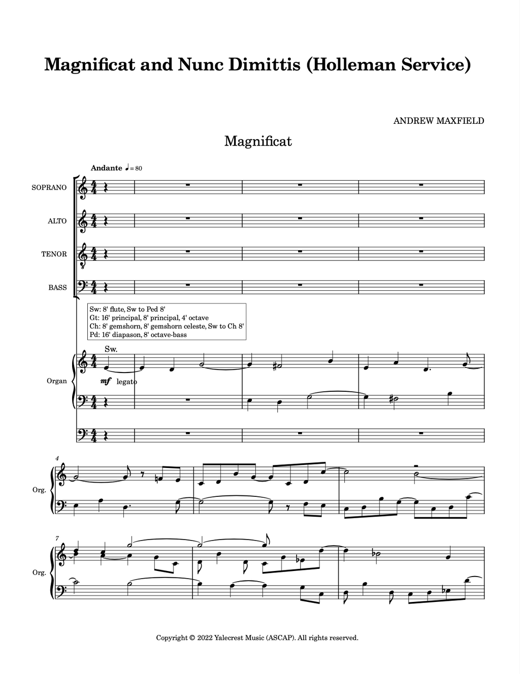 Magnificat & Nunc Dimittis (Holleman Service)