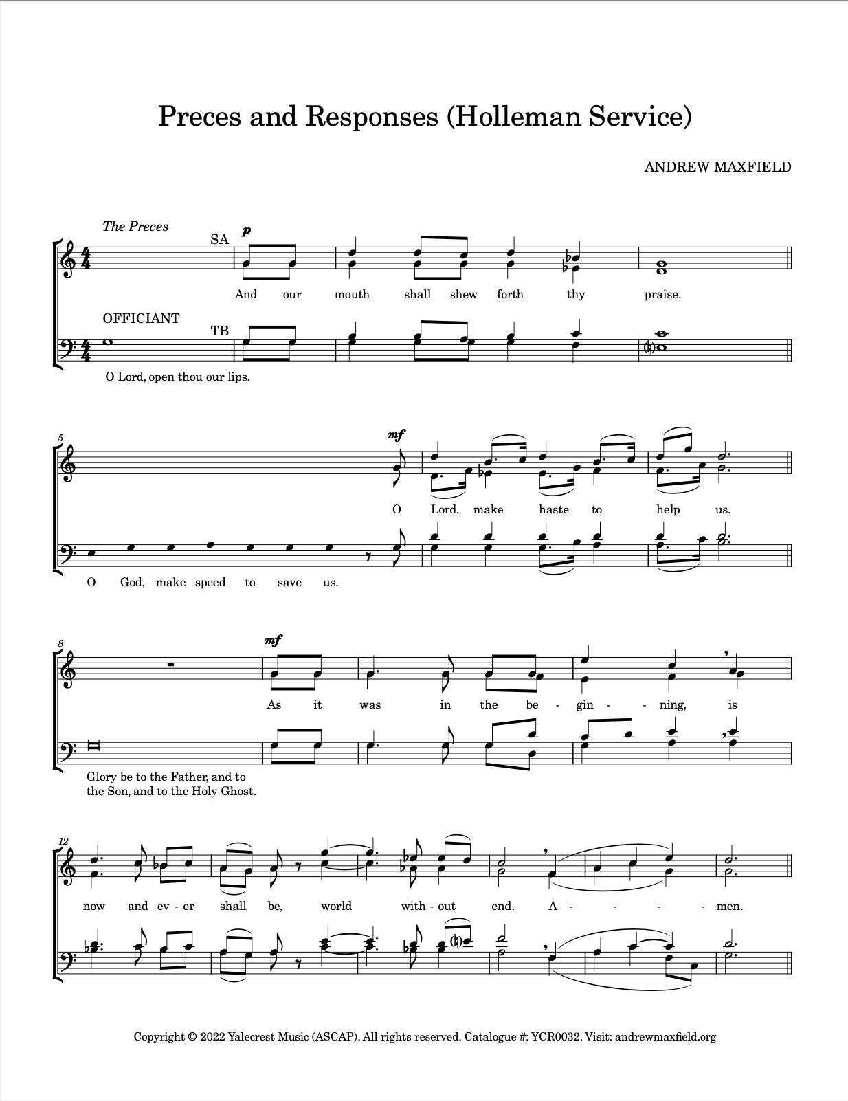 Magnificat & Nunc Dimittis (Holleman Service)