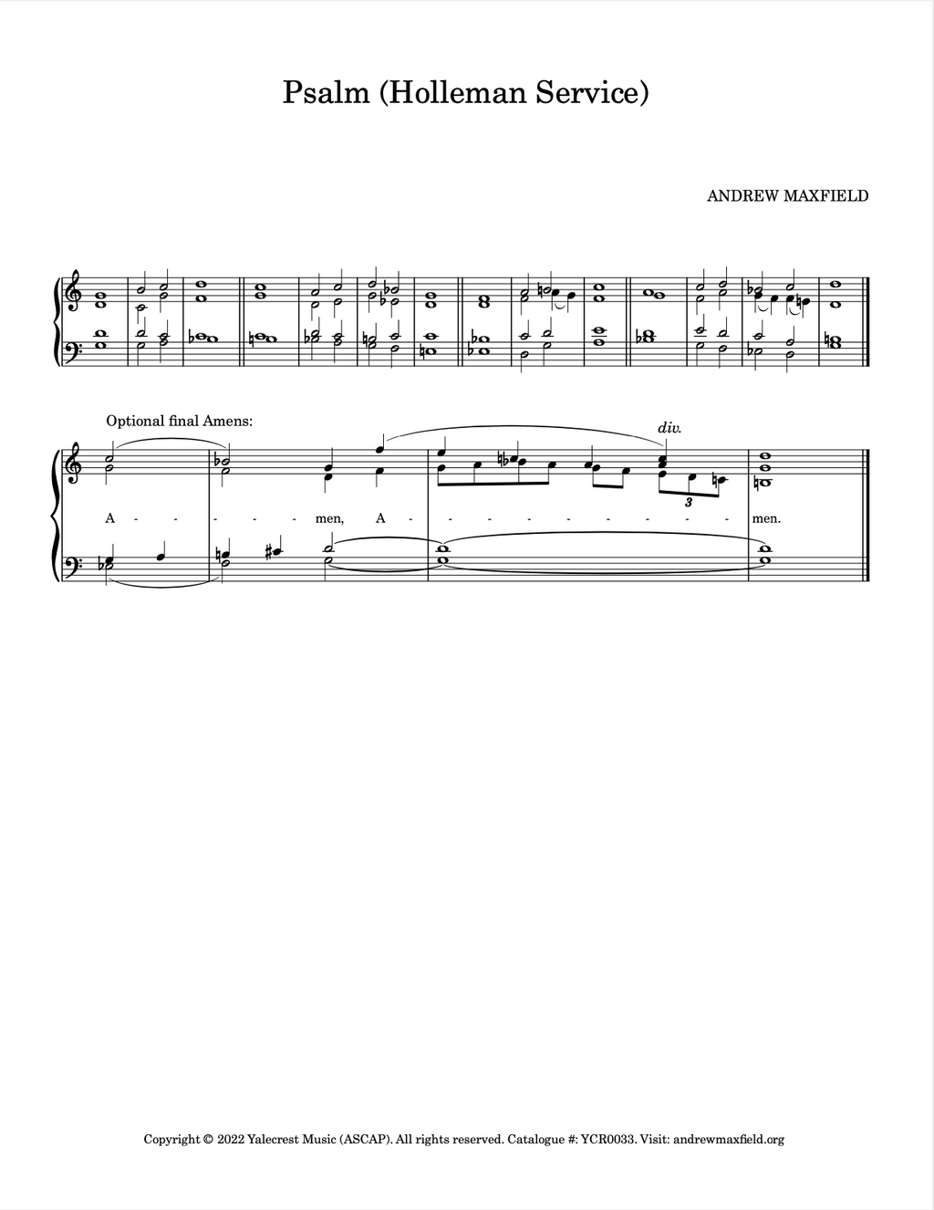 Magnificat & Nunc Dimittis (Holleman Service)