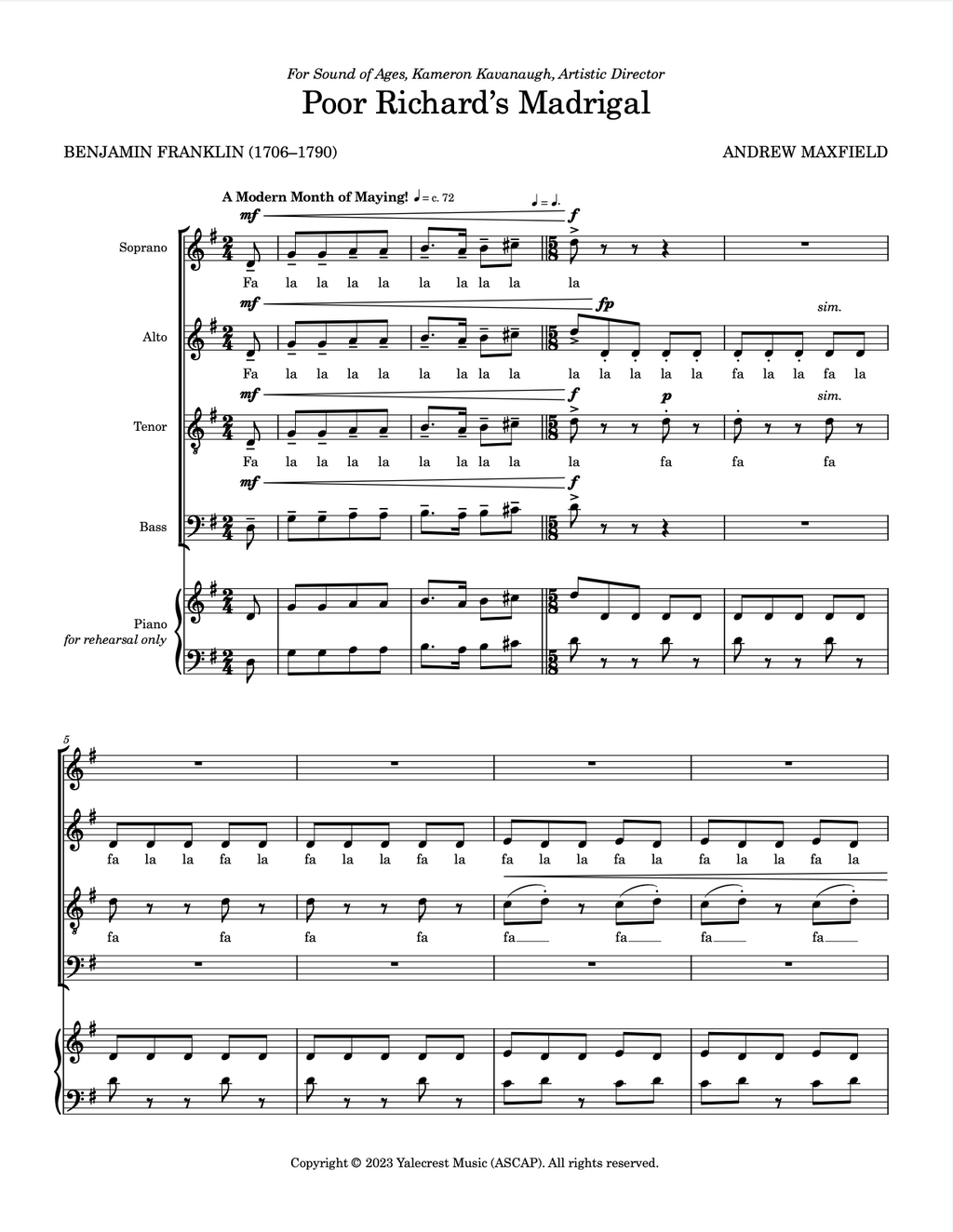 Poor Richard's Madrigal