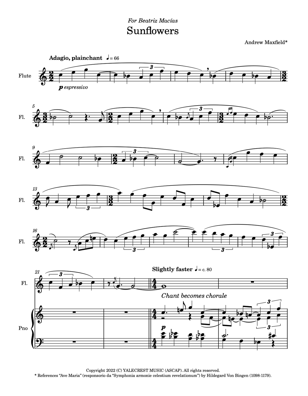 Bouquet: An Open-Ended Sonata for Flute and Piano