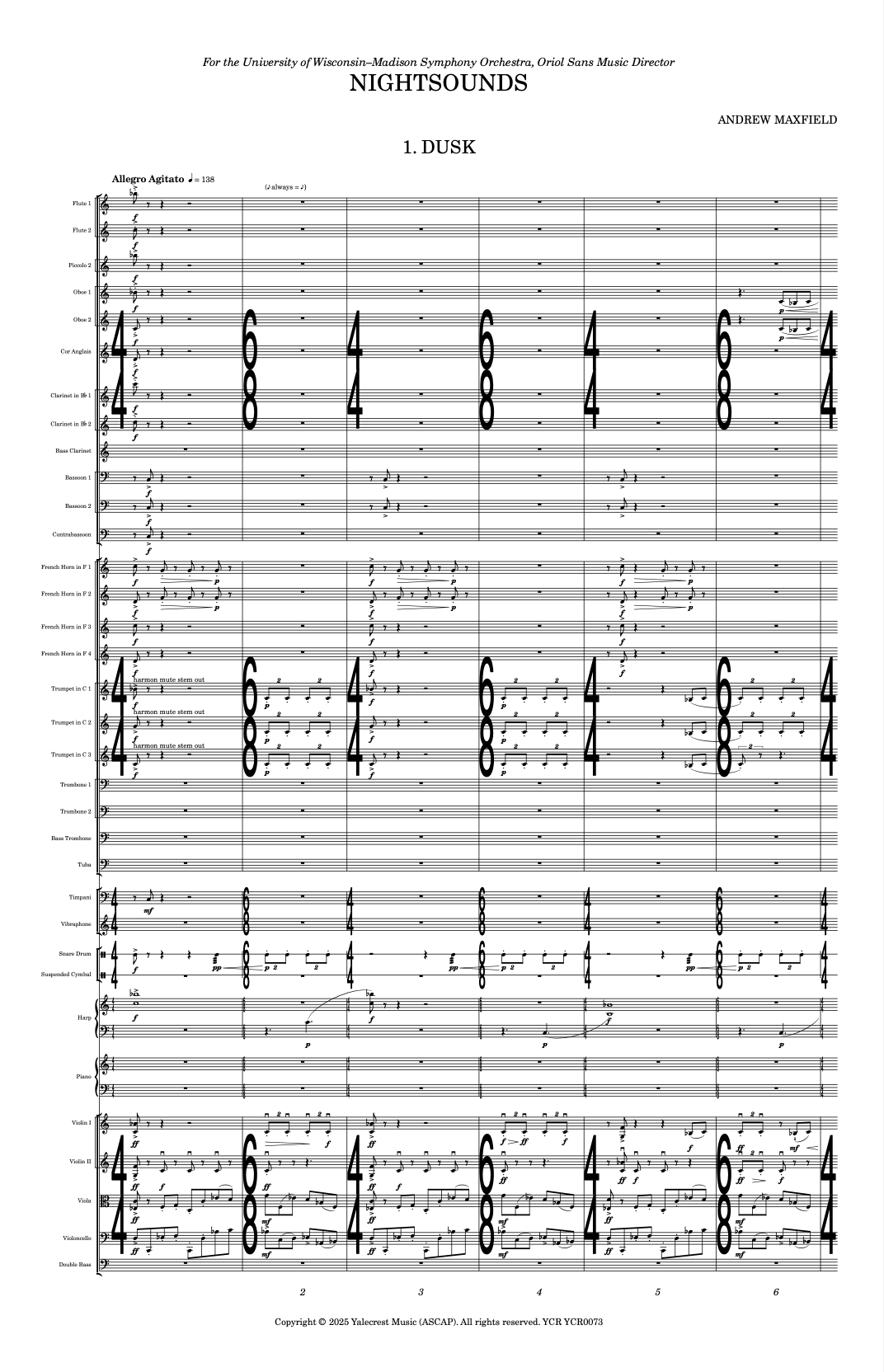 Nightsounds: Triptych for Full Orchestra (Orchestral Score & Parts)