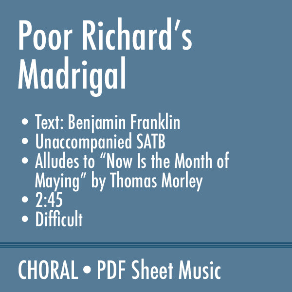 Poor Richard's Madrigal